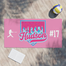 Load image into Gallery viewer, Personalized Drippy Baseball Beach Towel