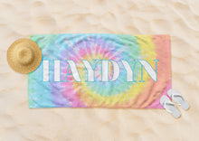 Load image into Gallery viewer, Tie Dye Beach Towel