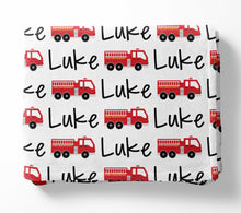 Load image into Gallery viewer, Personalized Blanket - Firetruck