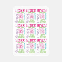Load image into Gallery viewer, Personalized Fleece Baby Blanket - Bow and Pearls - The Little Arrows