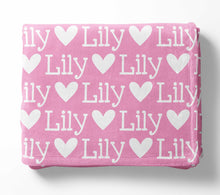 Load image into Gallery viewer, Personalized Kid Blanket - Name and Heart - The Little Arrows