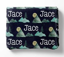 Load image into Gallery viewer, Personalized Plush Blanket - Mountains - The Little Arrows
