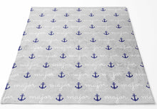 Load image into Gallery viewer, Personalized Plush Blanket - Anchors - The Little Arrows