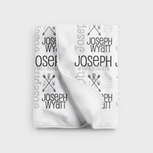 Load image into Gallery viewer, Personalized Fleece Baby Blanket - Crossed Arrows - The Little Arrows