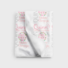 Load image into Gallery viewer, Personalized Fleece Baby Blanket - Floral Wreath - The Little Arrows