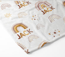 Load image into Gallery viewer, Personalized Blanket - Rainbow Sun and Stars