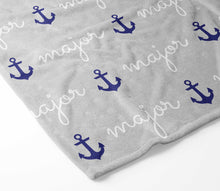 Load image into Gallery viewer, Personalized Plush Blanket - Anchors - The Little Arrows