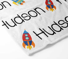 Load image into Gallery viewer, Personalized Blanket - Space Rocket