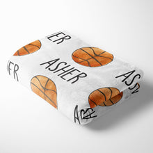Load image into Gallery viewer, Personalized Kid Blanket - Basketball - The Little Arrows