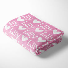 Load image into Gallery viewer, Personalized Kid Blanket - Name and Heart - The Little Arrows