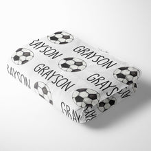 Load image into Gallery viewer, Personalized Kid Blanket - Soccer - The Little Arrows
