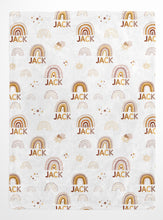 Load image into Gallery viewer, Personalized Blanket - Rainbow Sun and Stars