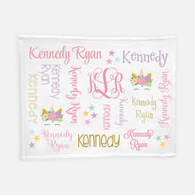 Load image into Gallery viewer, Personalized Blanket - All Over Unicorn