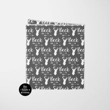 Load image into Gallery viewer, Personalized Jersey Knit Swaddle - Deer and Arrows - The Little Arrows