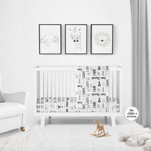 Load image into Gallery viewer, Personalized Crib Sheet - Animal Sketch - The Little Arrows