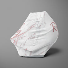 Load image into Gallery viewer, Car Seat Cover / Multi Use Cover - Rose Gold Marble - The Little Arrows