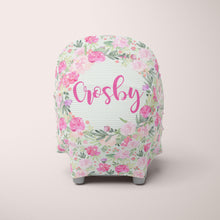 Load image into Gallery viewer, Car Seat Cover / Multi Use Cover - Floral Green Stripes - The Little Arrows