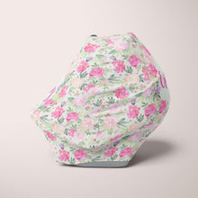 Load image into Gallery viewer, Car Seat Cover / Multi Use Cover - Floral Green Stripes - The Little Arrows