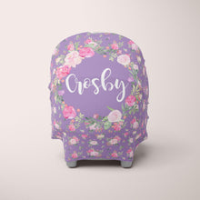Load image into Gallery viewer, Car Seat Cover / Multi Use Cover - Floral Purple - The Little Arrows