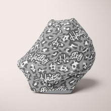 Load image into Gallery viewer, Car Seat Cover / Multi Use Cover - Gray Leopard - The Little Arrows