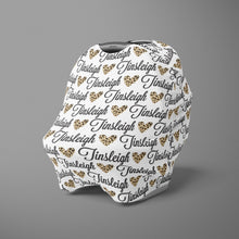 Load image into Gallery viewer, Car Seat Cover / Multi Use Cover - Leopard Heart - The Little Arrows