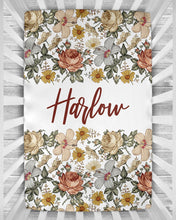 Load image into Gallery viewer, Personalized Crib Sheet - the Harlow collection - white - The Little Arrows