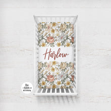Load image into Gallery viewer, Personalized Crib Sheet - the Harlow collection - white - The Little Arrows