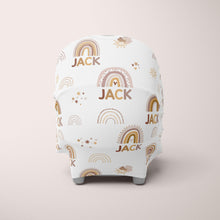 Load image into Gallery viewer, Car Seat Cover / Multi Use Cover - Rainbow Sun and Stars - The Little Arrows