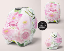 Load image into Gallery viewer, Car Seat Cover / Multi Use Cover - Peonies and Roses - the Hannah Grae collection - The Little Arrows