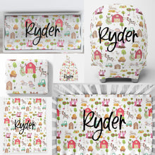 Load image into Gallery viewer, Personalized Crib Sheet - Ryder's Farm - The Little Arrows