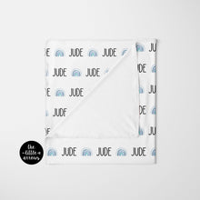 Load image into Gallery viewer, Personalized Jersey Knit Swaddle - Rainbows - The Little Arrows