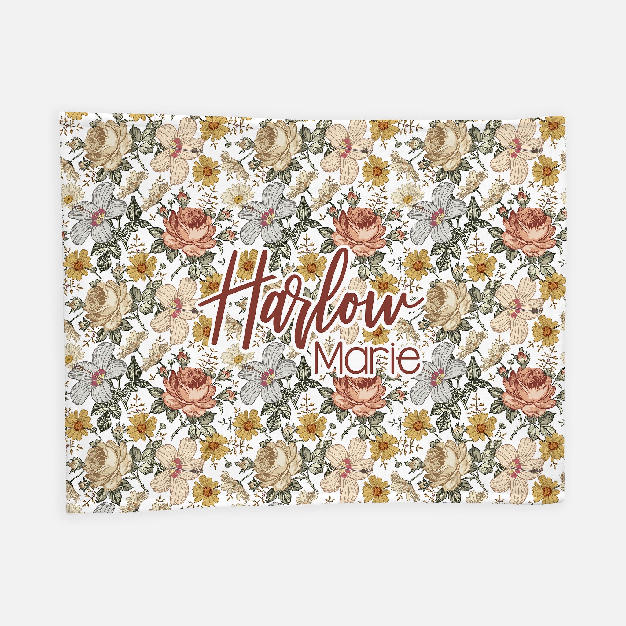 Custom Vintage Floral Wrapping Paper (Personalized)