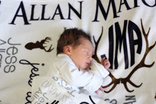 Load image into Gallery viewer, Personalized Blanket - All over Deer and Antlers