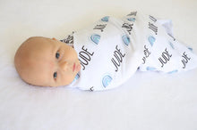 Load image into Gallery viewer, Personalized Jersey Knit Swaddle - Rainbows - The Little Arrows