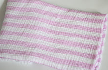 Load image into Gallery viewer, Pink Striped Muslin Blanket