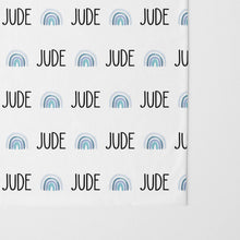 Load image into Gallery viewer, Personalized Jersey Knit Swaddle - Rainbows - The Little Arrows