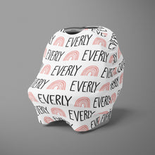 Load image into Gallery viewer, Car Seat Cover / Multi Use Cover - Rainbow pinks - The Little Arrows