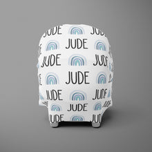 Load image into Gallery viewer, Car Seat Cover / Multi Use Cover - Rainbow blues - The Little Arrows