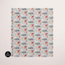 Load image into Gallery viewer, Personalized Jersey Knit Swaddle - Tabitha floral - The Little Arrows