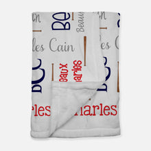 Load image into Gallery viewer, Personalized Plush Blanket - All Over Baseball - The Little Arrows