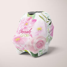 Load image into Gallery viewer, Car Seat Cover / Multi Use Cover - Peonies and Roses - the Hannah Grae collection - The Little Arrows