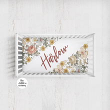 Load image into Gallery viewer, Personalized Crib Sheet - the Harlow collection - white - The Little Arrows