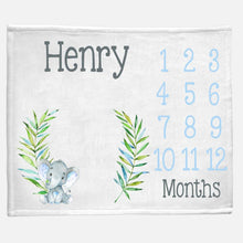 Load image into Gallery viewer, Milestone / Monthly Blanket - Elephant - The Little Arrows