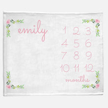 Load image into Gallery viewer, Milestone / Monthly Blanket - Corner Floral - The Little Arrows