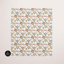 Load image into Gallery viewer, Personalized Jersey Knit Swaddle - Vintage Floral - the Harlow collection - The Little Arrows