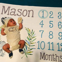 Load image into Gallery viewer, Milestone / Monthly Blanket - Elephant - The Little Arrows