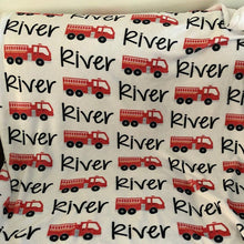 Load image into Gallery viewer, Personalized Blanket - Firetruck