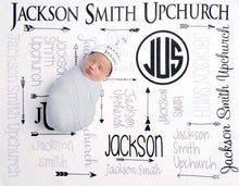 Load image into Gallery viewer, Personalized Plush Blanket - All over Arrow - The Little Arrows