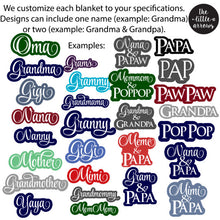 Load image into Gallery viewer, Personalized Grandparent Blanket - Personalized Grandma Blanket - Grandparent Gift - Grandkid Blanket - Gifts for Grandma - Grandma Gift