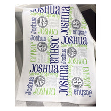 Load image into Gallery viewer, Personalized Baby Blanket - Monogram Baby Blanket - Swaddle Receiving Blanket - Baby Shower Gift - Custom Blanket - Monogrammed - Name